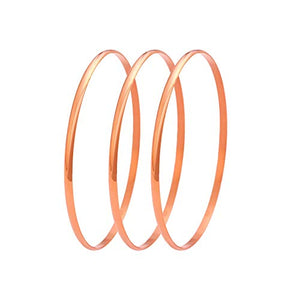 Stainless Steel Yellow Gold-Tone Three Stack-able Womens Bangle Bracelets