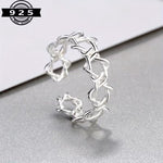 My Daily Styles 925 Sterling Silver Adjustable Star of David Ring for Women – One Size Fits All Jewish Jewelry, Open Magen David Band