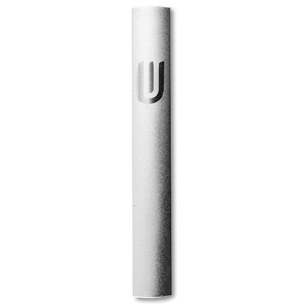 Aluminum Silver-Tone Contemporary Modern Classic Glitter Mezuzah Case, 5"