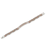 Stainless Steel Bronze-Tone Silver-Tone Link Mens Bracelet