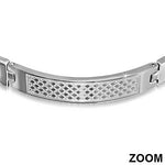 Stainless Steel Silver-Tone Classic Mens Link Chain Bracelet