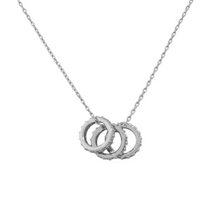 925 Sterling Silver Yellow Gold-Tone CZ Womens Triple Circle Pendant Necklace