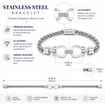 My Daily Styles Women's Gold Tone Stainless Steel Bracelet with CZ Accent Clasp, 8 Inch Multi Strand Link Chain Bracelet, Polished Finish, Fashion Jewelry Gift for Women