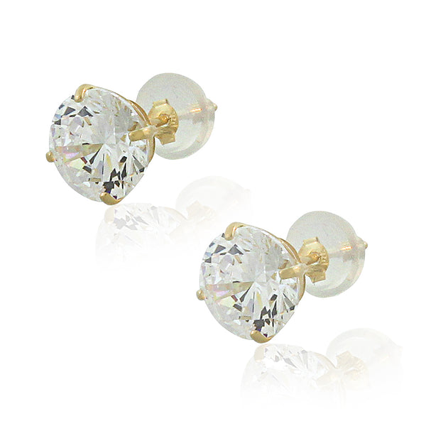 14K Gold White Studs