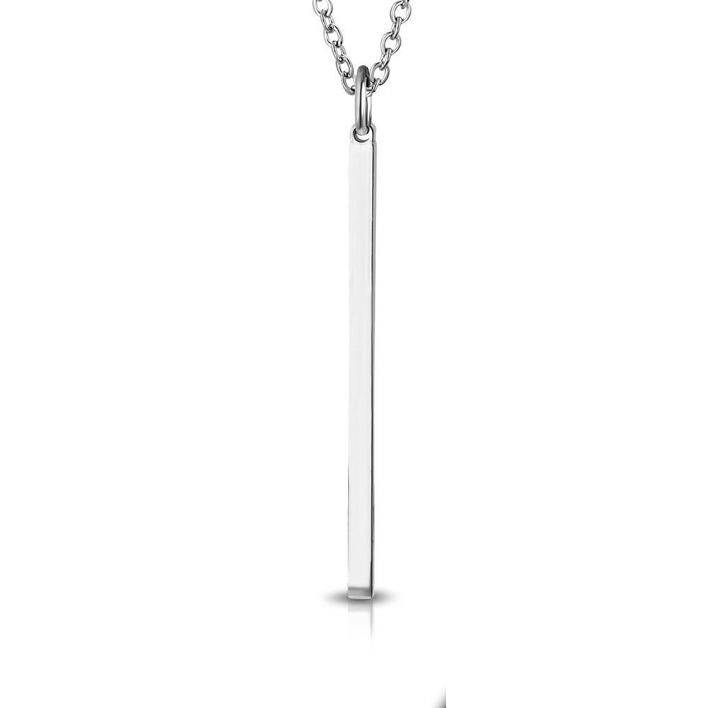 My Daily Styles Stainless Steel Yellow Gold-Tone Silver-Tone Vertical Bar Pendant Necklace, 18"