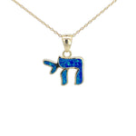 My Daily Styles 925 Sterling Silver Simulated Opal Chai Jewish Pendant