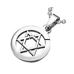 Stainless Steel Silver-Tone Jewish Star of David Charm Pendant Necklace