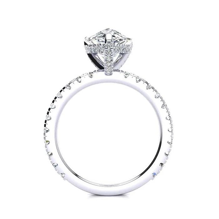 2.56 CT IGI Lab Grown Pear Shape Diamond Ring 18K White Gold G VS1