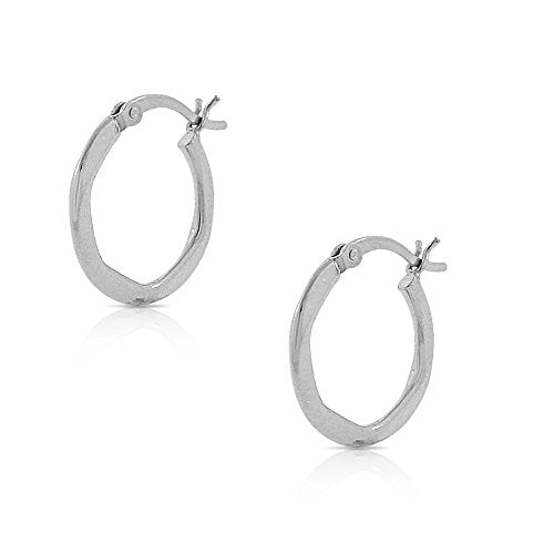 925 Sterling Silver Yellow Gold-Tone Round Hoop Earrings, 0.55"