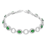 925 Sterling Silver White Multicolor CZ Classic Tennis Bracelet
