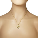 925 Sterling Silver Yellow Gold-Tone Jewish Star of David White CZ Pendant Necklace