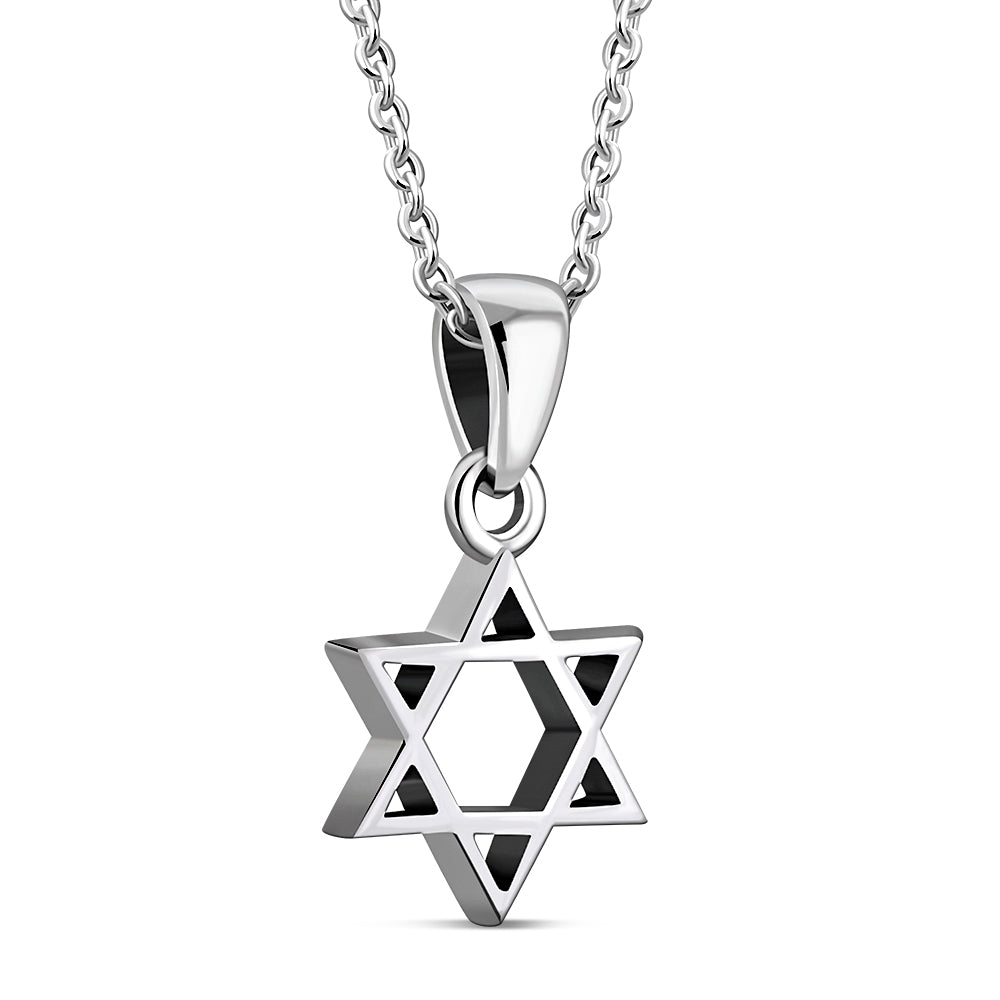 My Daily Styles Women's/Girls' Small Solid 925 Sterling Silver Star of David Pendant - Adjustable Chain 16"-18"