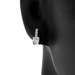 925 Sterling Silver White Princess-Cut Round CZ Womens Girls Small Stud Earrings