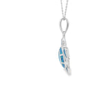 My Daily Styles 925 Sterling Silver Women's Simulated Opal Sea Turtle Pendant with Adjustable Chain (16"-18")