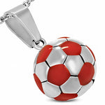 My Daily Styles Stainless Steel Silver-Tone Soccer Ball Football Pendant Necklace, 18"