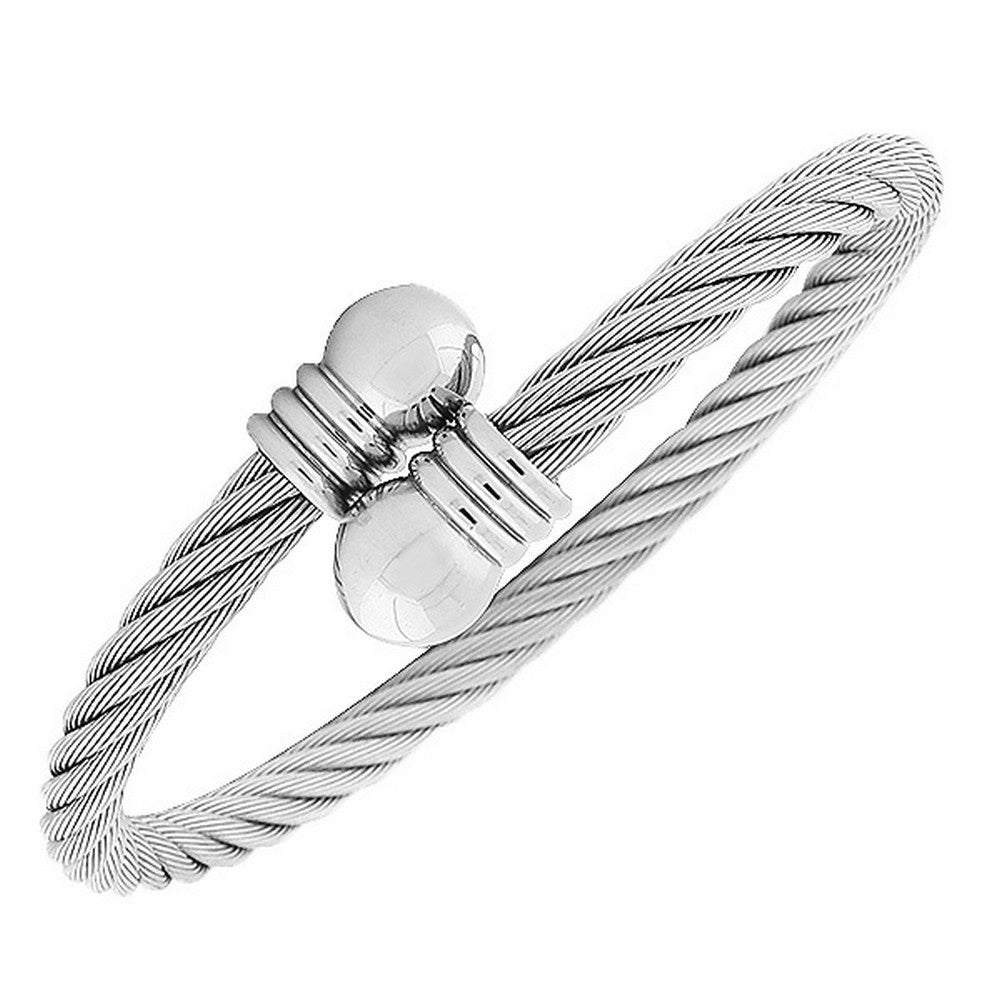Open End Twisted Cable Bangle Bracelet