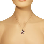 925 Sterling Silver Purple Pink Enamel White CZ Butterfly Pendant Necklace