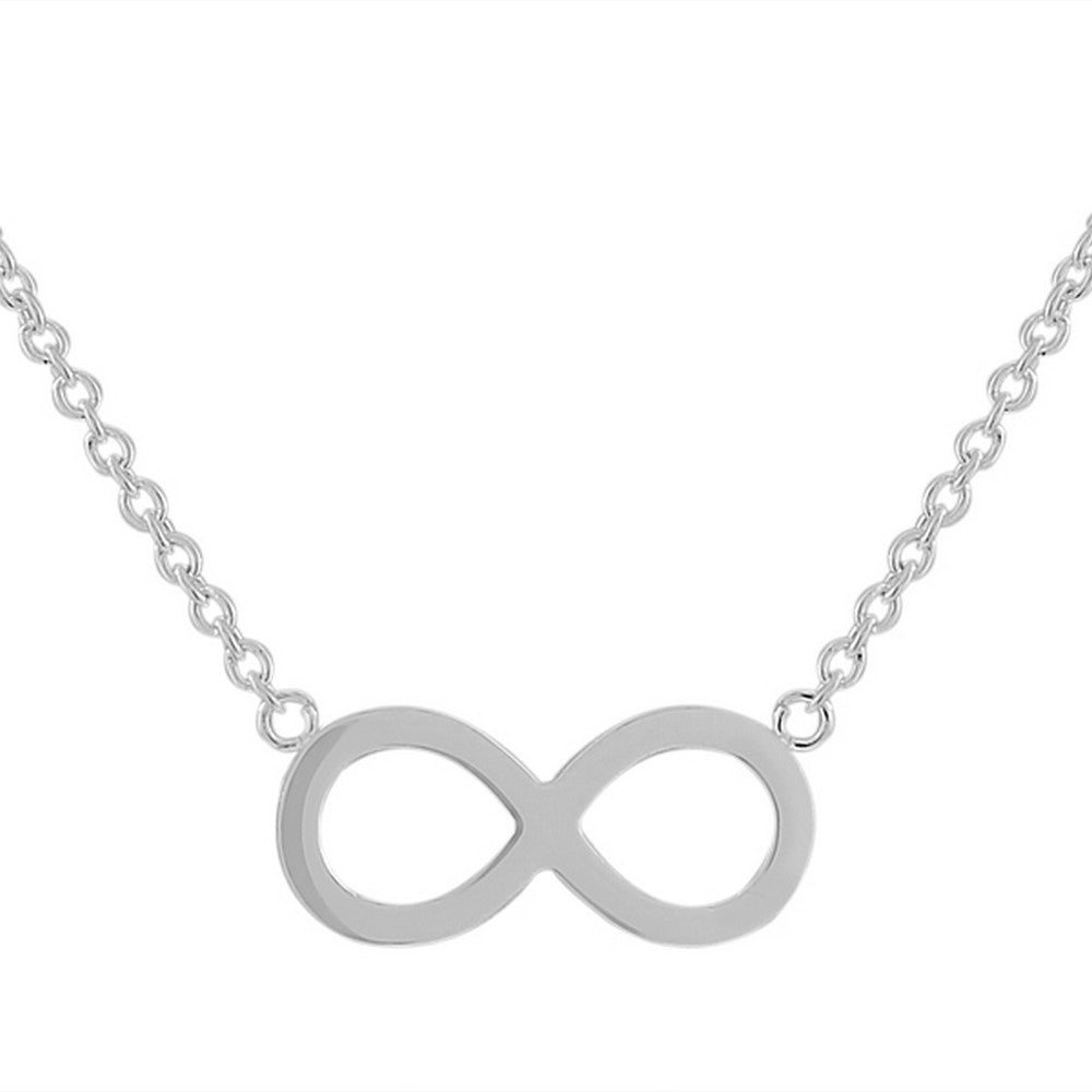 Stainless Steel Silver-Tone Infinity Classic Pendant Necklace