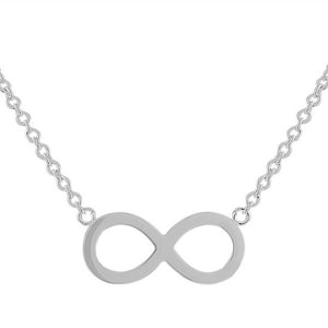 Stainless Steel Silver-Tone Infinity Classic Pendant Necklace