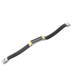 Stainless Steel Black Faux Leather Two-Tone Greek Key Bracelet