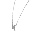 925 Sterling Silver White Clear CZ Butterfly Pendant Necklace
