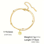 Star of David Bracelet for Women with Chai Symbol, Adjustable Stainless Steel Double Chain Bracelet, Jewish Jewelry Gift, Dainty Charm Bracelet Silver or Gold Tone