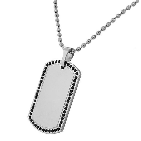 Black Frame Dog Tag Necklace