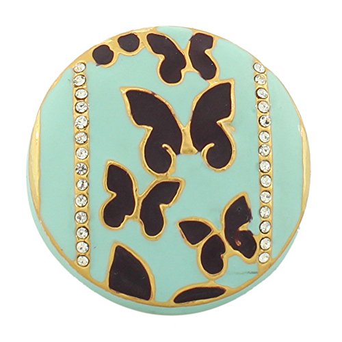 My Daily Styles Fashion Alloy Yellow Gold-Tone Turquoise-Tone Brown Butterflies CZ Cocktail Ring