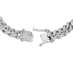My Daily Styles Cubin Link Sterling Silver Cubic Zirconia Elegant Men's Bracelet 9"