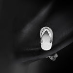 Womens Girls Small 925 Sterling Silver Flip Flop Stud Earrings