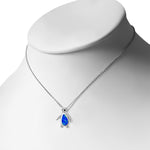 Blue Penguin Necklace Pendant 925 Sterling Silver Simulated Opal Cubic Zirconia