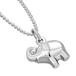 Womens 925 Sterling Silver Elephant Pendant Necklace