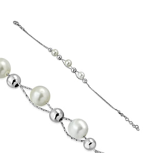 My Daily Styles Women's Simulated Pearl 925 Sterling Silver Bracelet