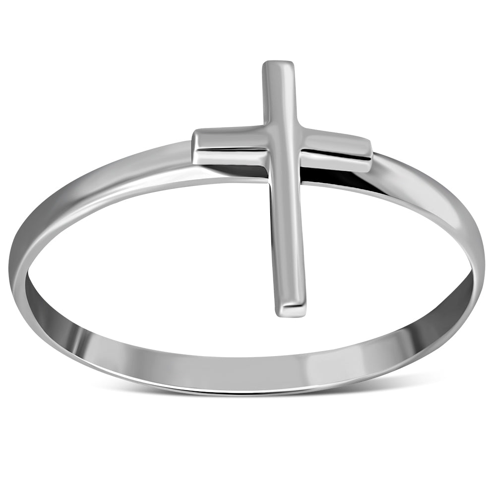Womens 925 Sterling Silver Cross Ring