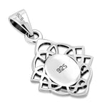 My Daily Styles Simulated Blue Opal Celtic Knot 925 Sterling Silver Pendant Necklace, 18"