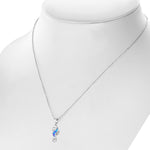 My Daily Styles – Seahorse Necklace – Sterling Silver Pendant Necklace – Encrusted with Synthetic Opal Stone – Ocean Inspired Opal Jewelry for Women