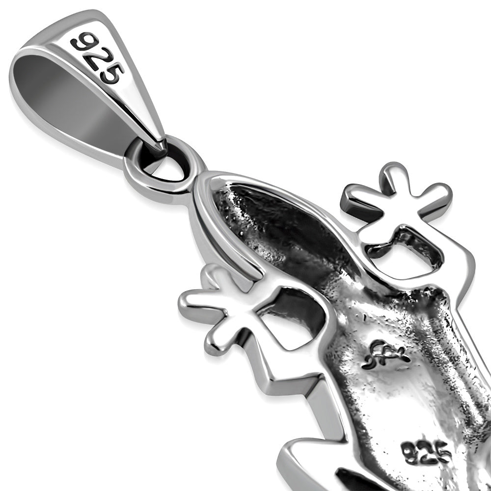 Lizard Shaped Sterling Silver Pendant