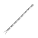 My Daily Styles Cubin Link Sterling Silver Cubic Zirconia Elegant Men's Bracelet 9"