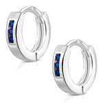 Hoop Huggie Earrings Girls Silver Plated Brass Cubic Zirconia