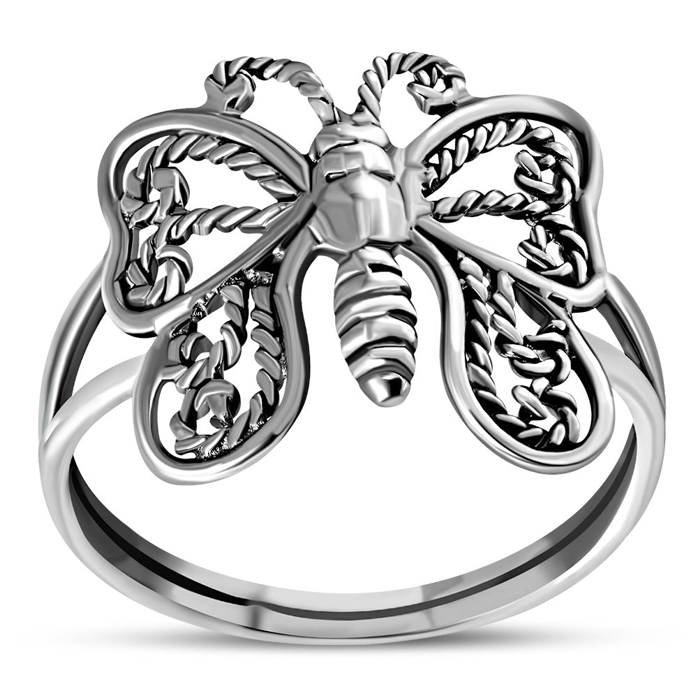 Women's 925 Sterling Silver Butterfly Ring