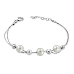 My Daily Styles Women's Simulated Pearl 925 Sterling Silver Bracelet