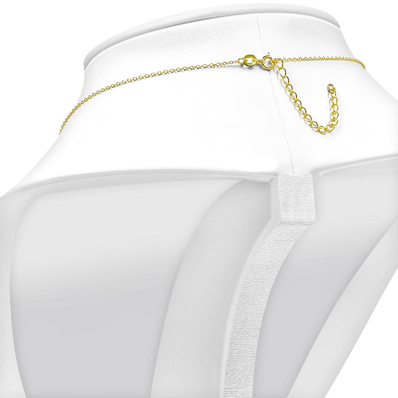 Gold Inlay Opal Chai Necklace Pendant Sterling Silver