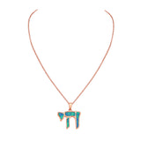 Rose Gold Opal Chai Necklace Pendant Sterling Silver