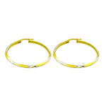 My Daily Styles - Hoop Earrings for Women - Diamond Cut Hoop Earrings - Yellow Gold Plated 925 Sterling Silver Earrings - Lever Back Closure - Flattering Textured Look - 41 mm
