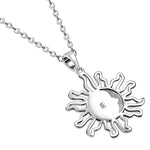 My Daily Styles - Sun and Moon Necklace - Celestial Pendant Necklace Adorned with Gorgeous Blue Simulated Opal Stone - Alluring 925 Sterling Silver Necklace