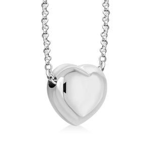 Womens 925 Sterling Silver Heart Pendant Necklace