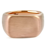 Mens Rose Gold Tone Rectangular Geometric Statement Ring Stainless Steel