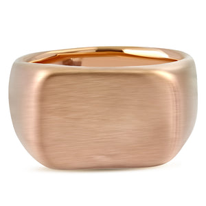 Mens Rose Gold Tone Rectangular Geometric Statement Ring Stainless Steel