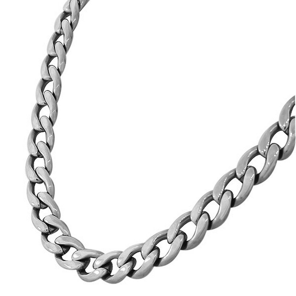 My Daily Styles Stainless Steel Silver-Tone Men's Classic Link Cuban Chain Necklace