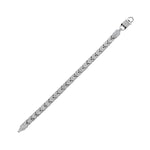My Daily Styles Franco Link Style 925 Sterling Silver 7mm Cubic Zirconia Elegant Mens Bracelet